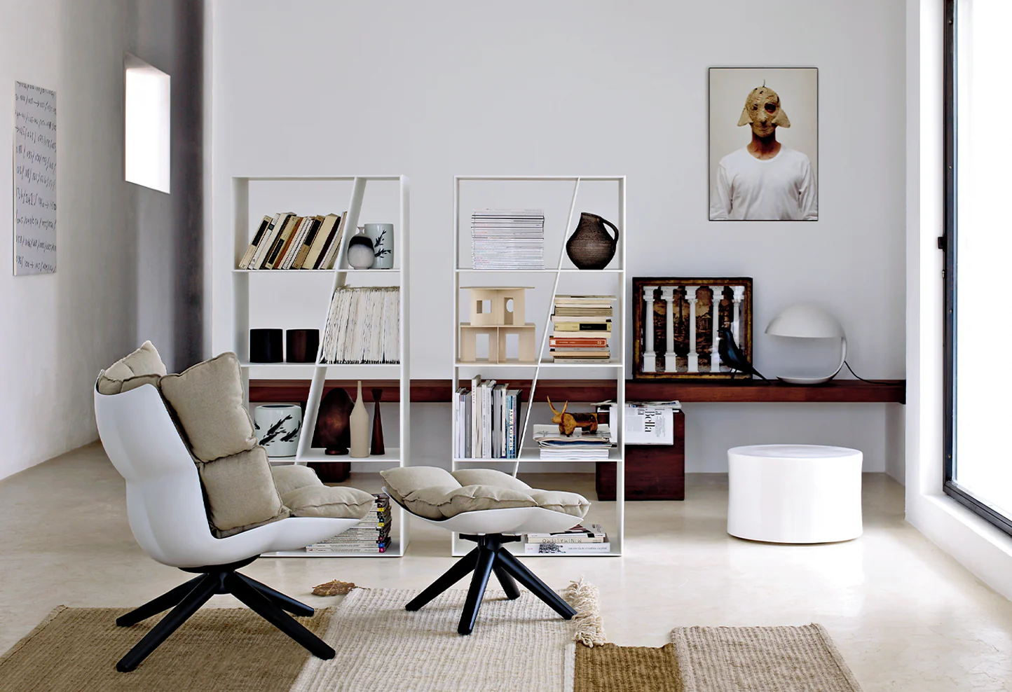 Husk Swivel Armchair with Armrests - Image 5