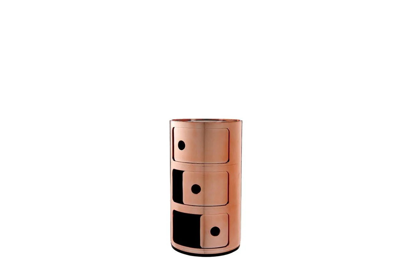 Componibili 3 Round Storage Unit - Metallic - Image 3