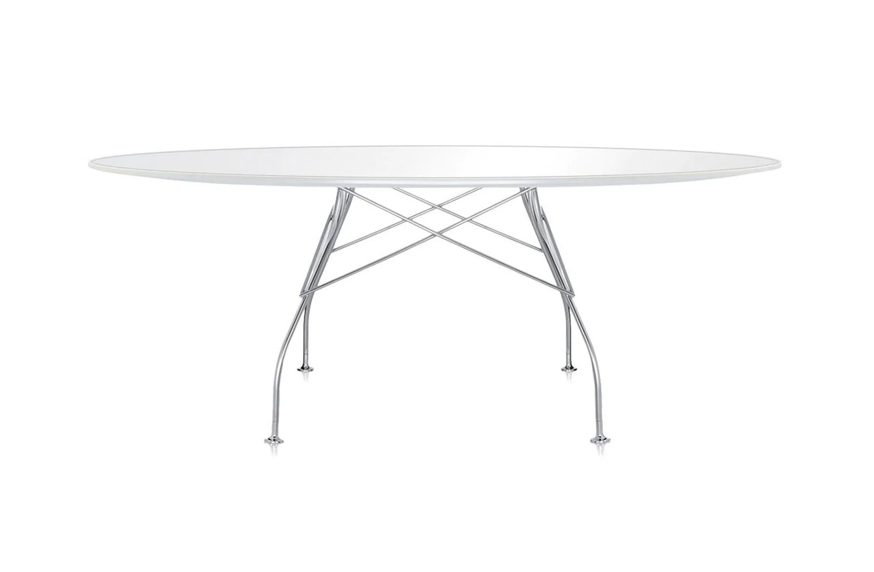 Glossy Oval Table - Glass - Image 2
