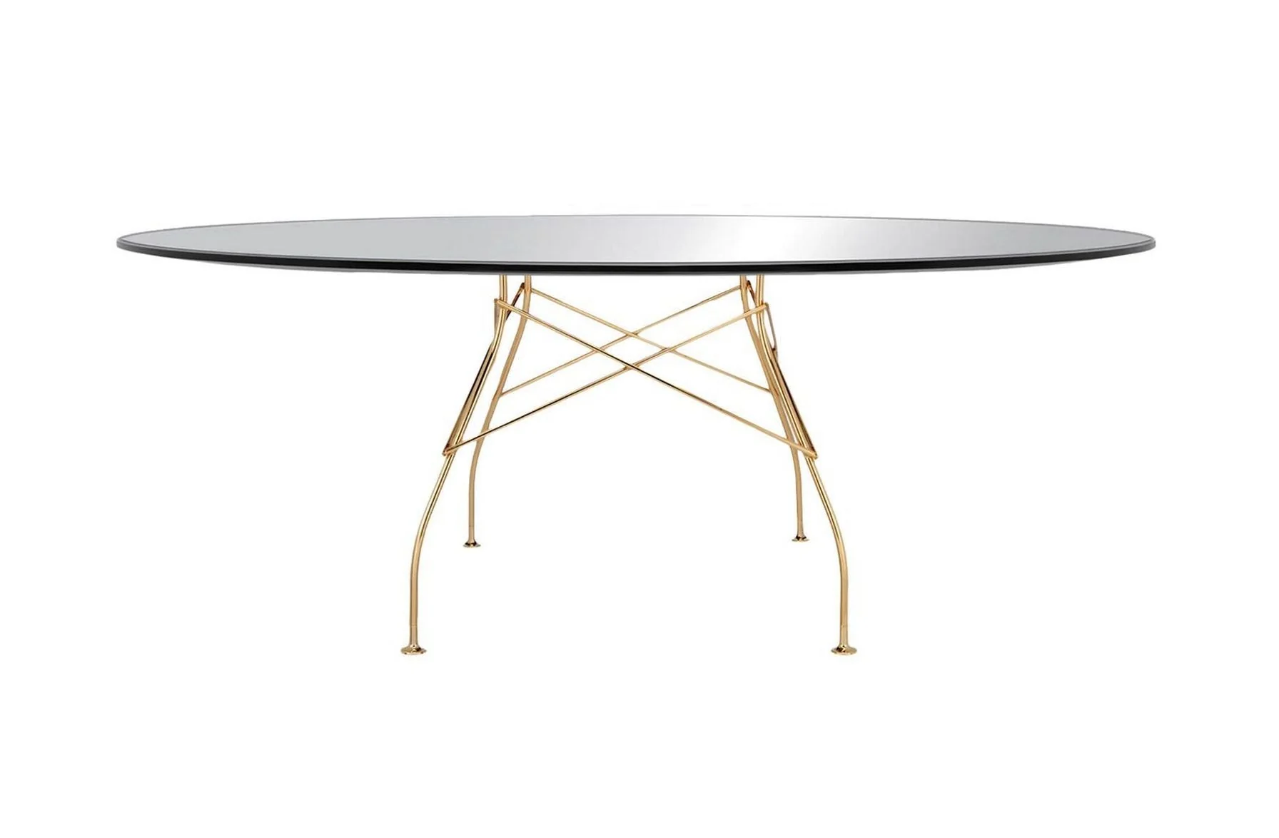 Glossy Oval Table - Glass - Image 3