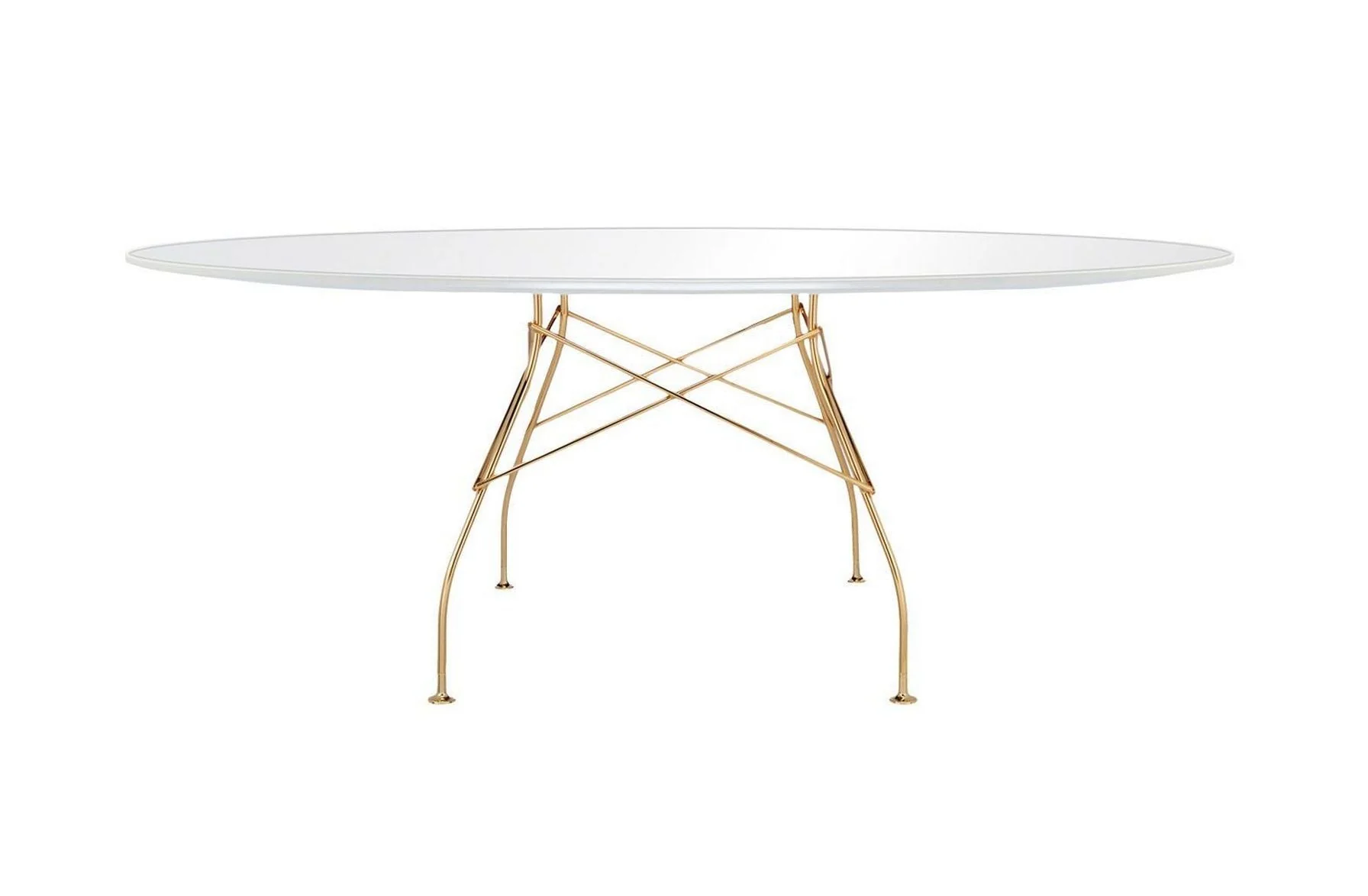 Glossy Oval Table - Glass - Image 4