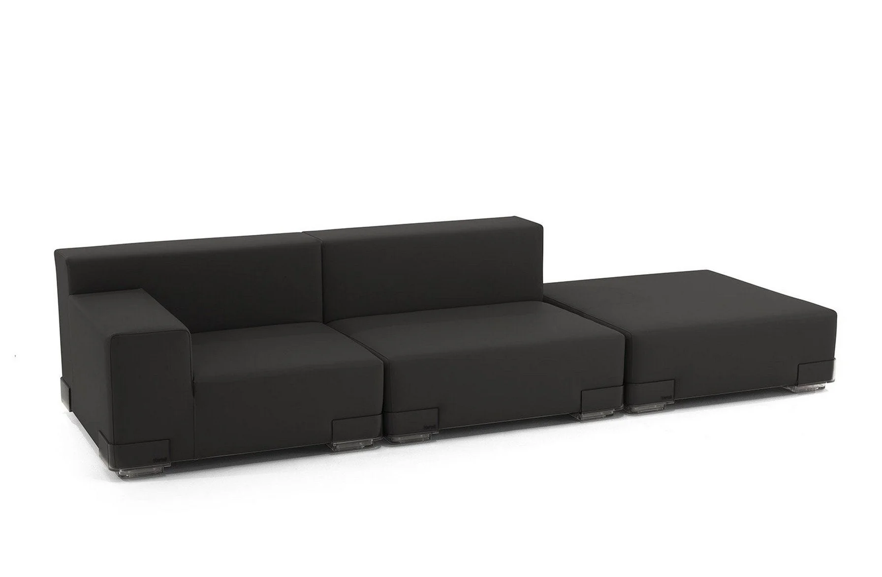 Plastics Tech Fabric Sofa with Right Ottoman - Image 2